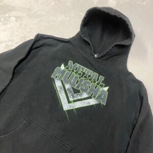Vintage Metal Mulisha Hoodie Boy XL / Men XS Boxy Pullover Black Skater Punk Y2K